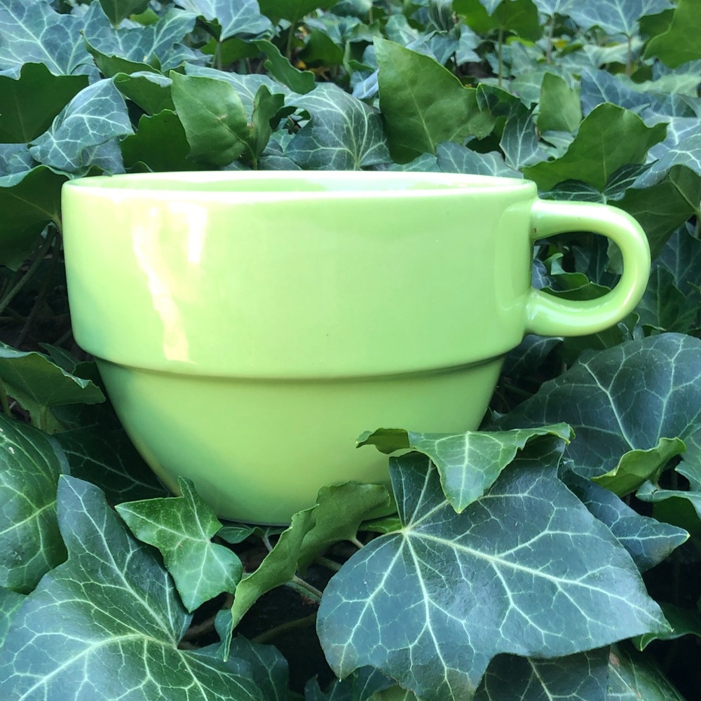 Pier 1 Bright Lime Green Ceramic Coffee Mug